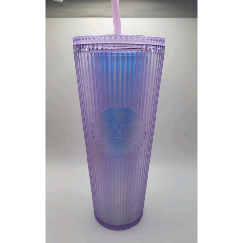 Starbucks Fall 2023 Lilac Iridescent Pleated Soft Touch Venti Tumbler